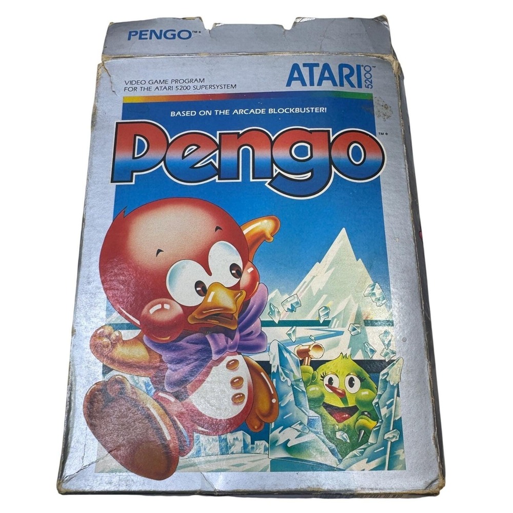 Atari 5200 Pengo Video Game Cartridge with Box and Manual 1983 Model‎ 5236 NTSC